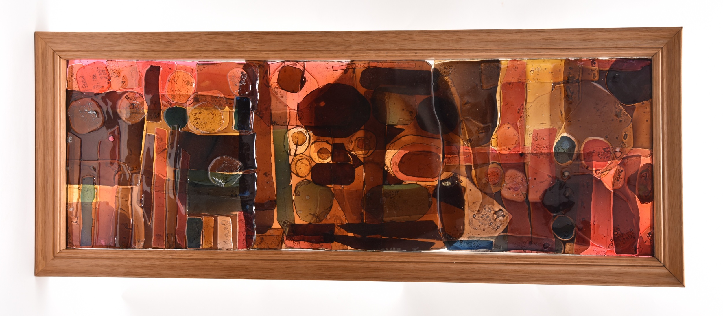 A rare Whitefriars architectural rectangular fused glass panel that sold for £850. Halls