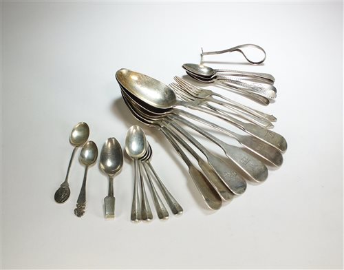 Lot 28 - A collection of silver flatware