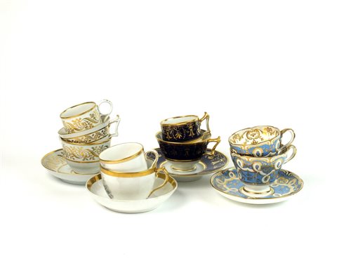 Lot 38 - A collection of English porcelain trios including Barr, Flight & Barr Worcester
