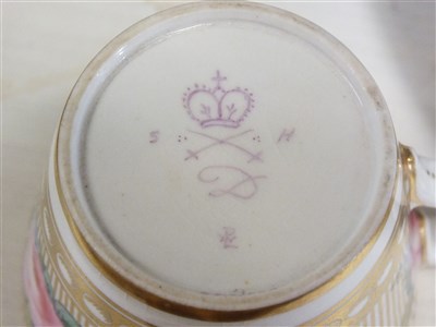 Lot 62 - A set of six Stevenson and Hancock, Derby coffee cups and saucers