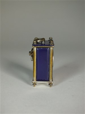 Lot 16 - A cased miniature carriage timepiece