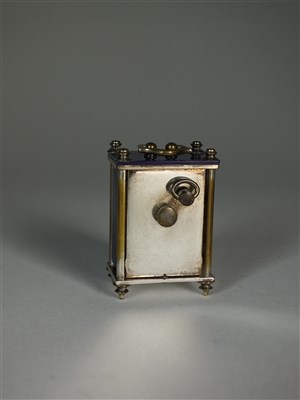 Lot 16 - A cased miniature carriage timepiece