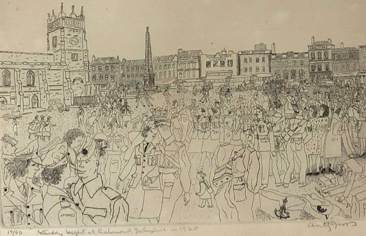 Lot 5 - Anthony Gross CBE (1905-1984)- Saturday Night at Richmond Yorkshire in 1940