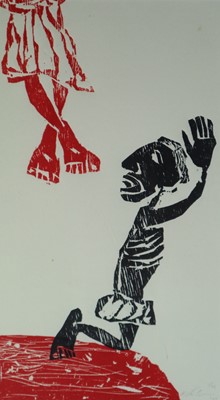 Lot 121 - Three Estonian Prints including K Varler (20th-21st Century) Descending Angel