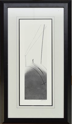 Lot 140 - Mackenzie Thorpe (British Contemporary) Walking Through the Telegraph Poles