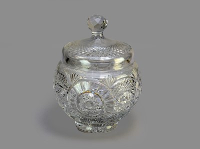 Lot 194 - A large Bohemian cut glass bowl and cover