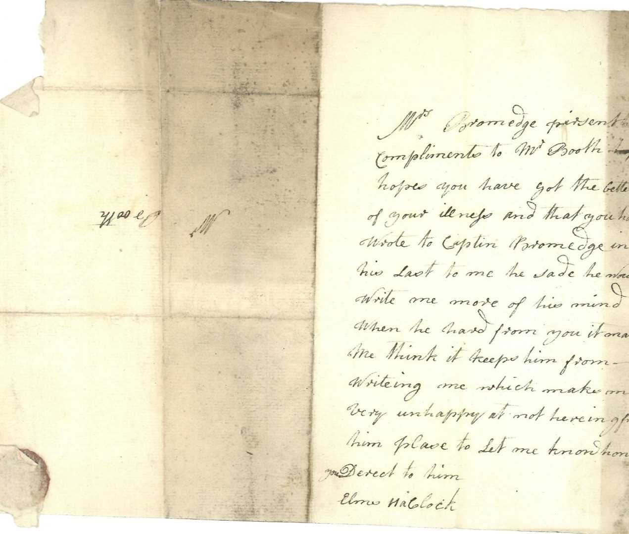 Lot 24 - A group of eighteenth-century documents pertaining to Captain Hugh Bromedge (1714-1792)