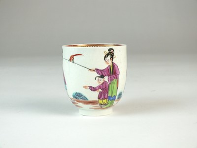 Lot 390 - Worcester polychrome coffee cup, circa 1765-70