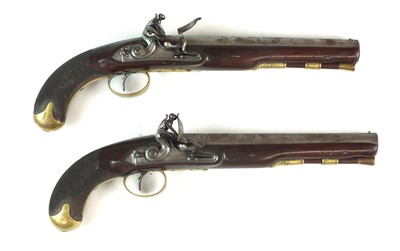 Lot 40 - A cased pair of English duelling pistols by Joseph Gulley, London