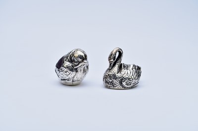 Lot 4 - Two novelty silver pin cushions