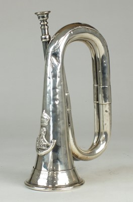 Lot 84 - Hawkes & Son silver bugle presented to the Officers of the 1st KSLI, 1927