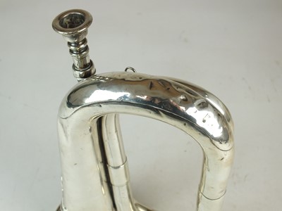 Lot 84 - Hawkes & Son silver bugle presented to the Officers of the 1st KSLI, 1927