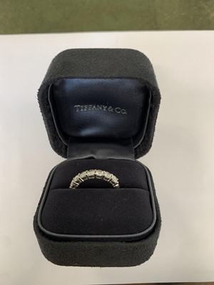 Lot 35 - A Tiffany & Co platinum seven stone diamond ring