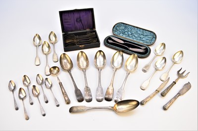 Lot 24 - A collection of silver flatware