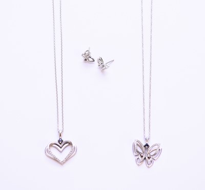 Lot 47 - Two Vera Wang silver necklaces and a pair of Vera Wang earrings