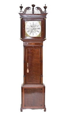 Lot 617 - A George III inlaid mahogany brass dial longcase clock