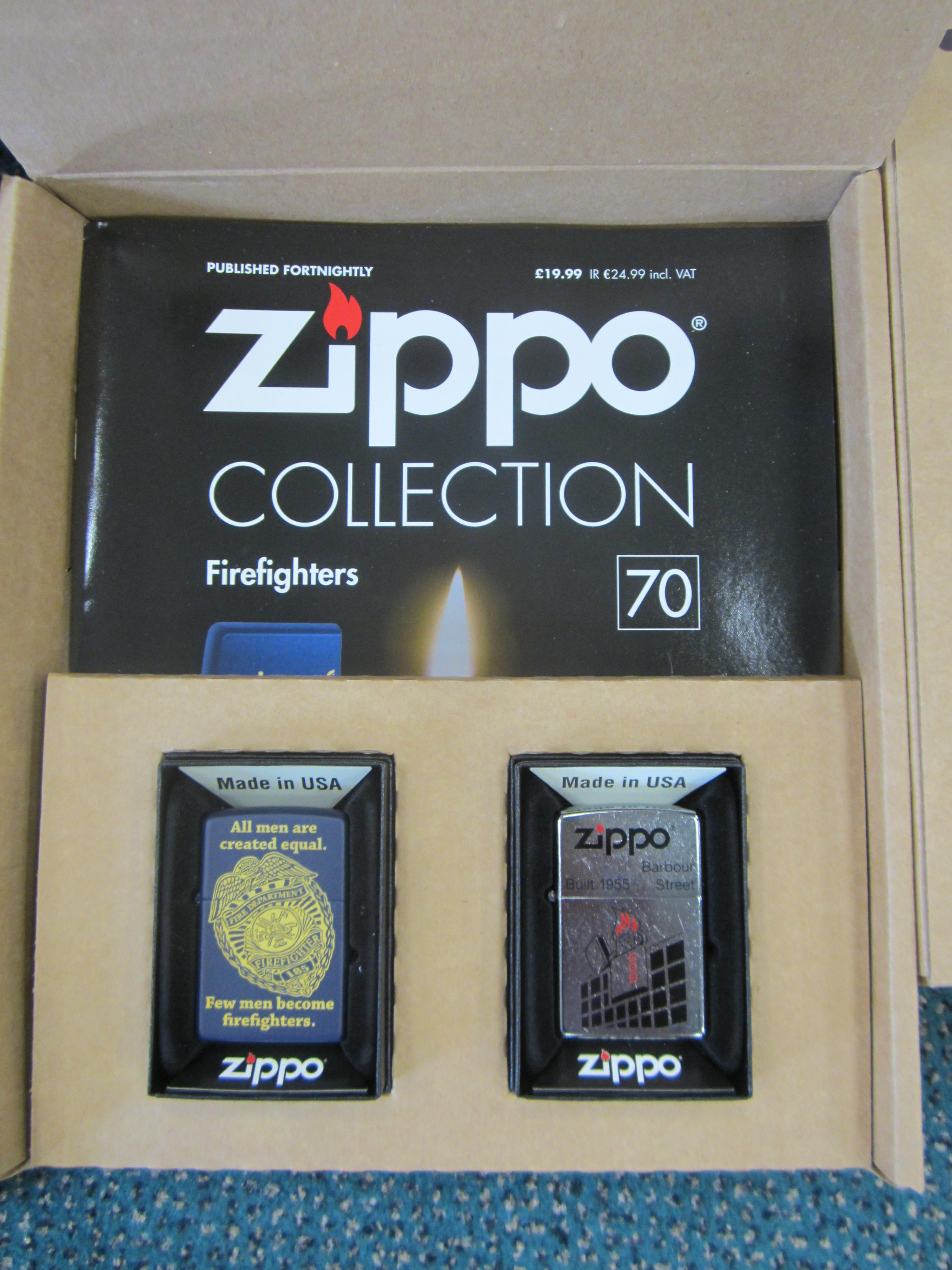 Lot 537 - A collection of 91 DeAgostini Zippo lighters
