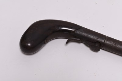 Lot 293 - Mid-19th century percussion walking stick gun or poacher's stick