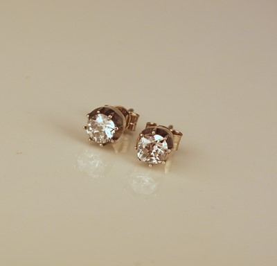 Lot 313 - A pair of old cut diamond stud earrings