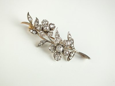 Lot 243 - A late 19th century old cut diamond floral spray brooch