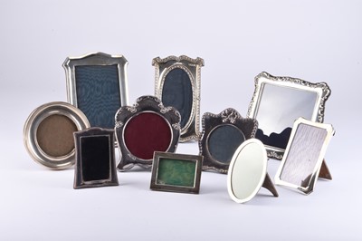 Lot 46 - A collection of ten silver mounted photograph frames