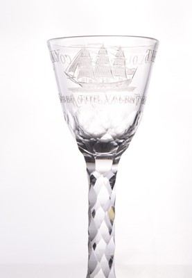 Lot 3 - An Honourable (English East India) Company small wine or cordial facet-stem glass, circa 1775-85