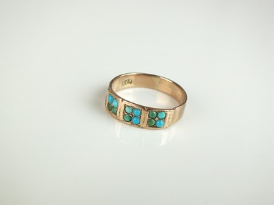 Lot 298 - A late 19th century turquoise set ring