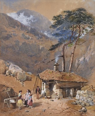 Lot 349 - Aaron Edwin Penley (1807-1870) Large mountainous landscape
