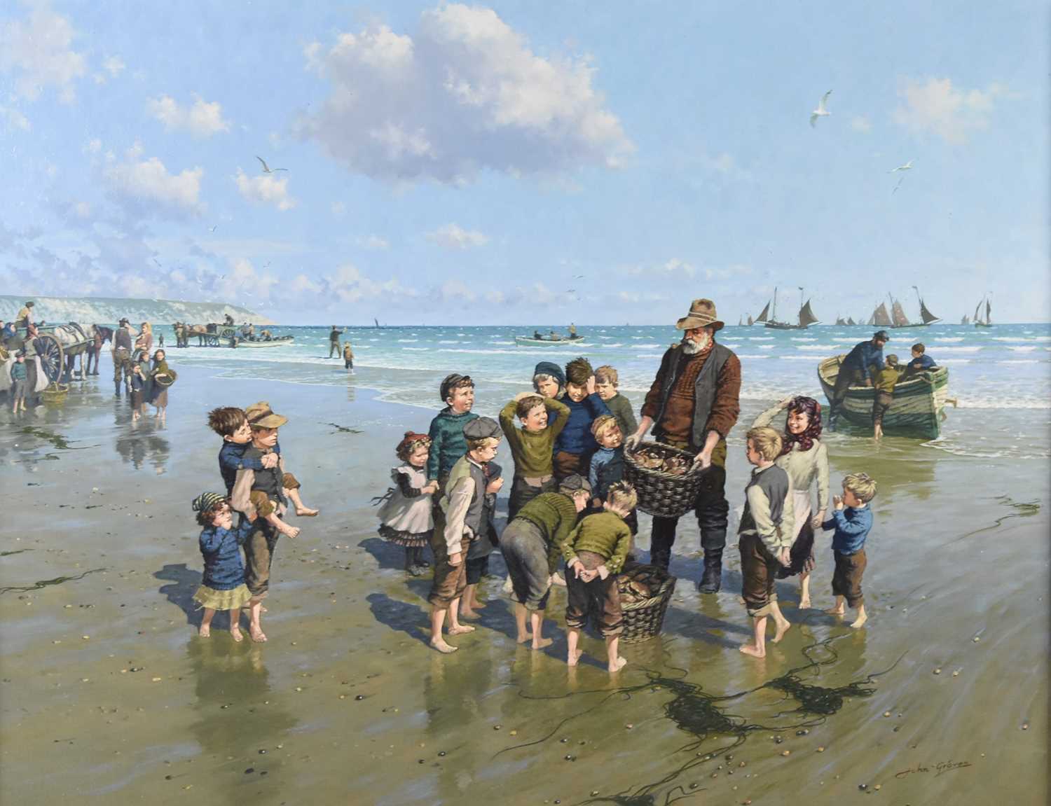Lot 19 - John Michael Groves (1937-2019) Filey Beach