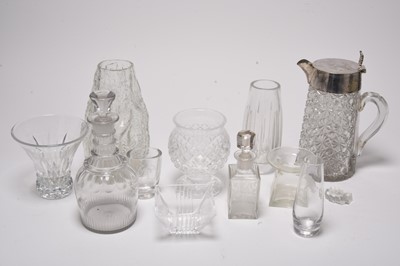 Lot 268 - Glass including Ingrid Glashutte, silver-plated cut glass jug, George III glass decanter
