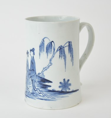 Lot 96 - Richard Chaffers (Liverpool) blue and white mug, circa 1756-58