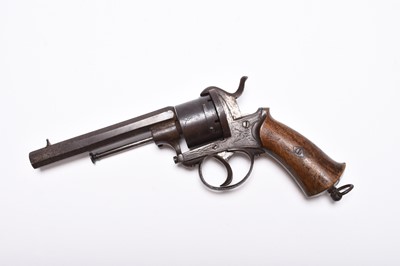 Lot 309 - A Belgian pinfire six-shot revolver, late 19th century
