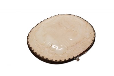 Lot 62 - A Chinese nephrite jade and bronze-mounted hand mirror, Qing Dynasty