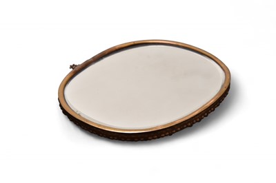 Lot 62 - A Chinese nephrite jade and bronze-mounted hand mirror, Qing Dynasty