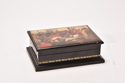 Lot A Soviet Fedoskino lacquer box, 1960