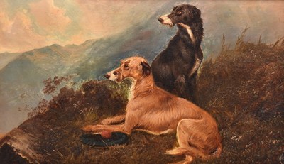 Lot 130 - British School (19th/20th century) Two Hounds in a Landscaspe
