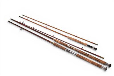 Lot 124 - An Edgard Sealey split cane rod and two sea rods