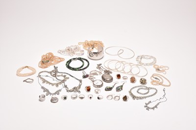 Lot 281 - A large collection of silver and white metal jewellery