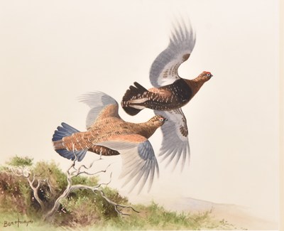 Lot 51 - Ben Hoskyns (British, b.1963) Red Grouse, a Couple in Flight