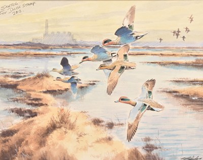 Lot 67 - Simon Trinder (British, b.1958) Sketch of Teal on the Medway
