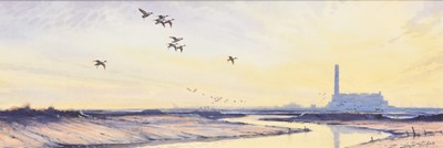 Lot 68 - Simon Trinder (British, b.1958) Teal on the Medway, Flying High