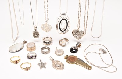 Lot 289 - A collection of silver, white metal and gilt jewellery