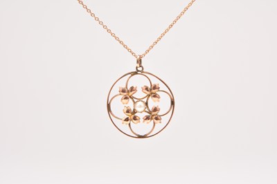 Lot 213 - A early 20th century blister pearl set pendant on chain
