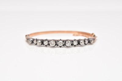 Lot 136 - A late 19th century old cut diamond bangle