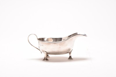 Lot 75 - A silver sauce boat