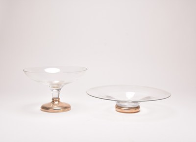 Lot 42 - Two silver mounted glass tazzas