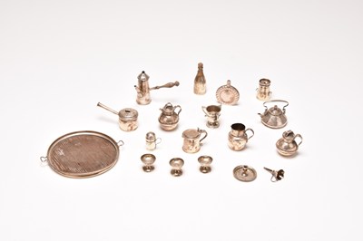 Lot 69 - A collection of miniature and novelty silverwares