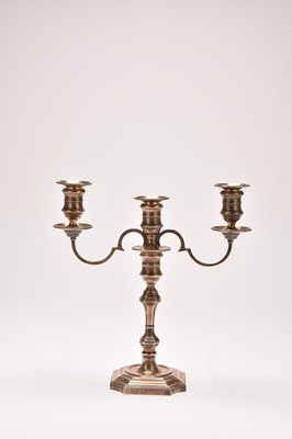 Lot 41 - A silver mounted candelabra