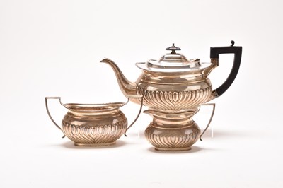 Lot 35 - A three piece silver tea service