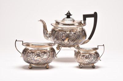 Lot 87 - A Victorian three piece silver tea service